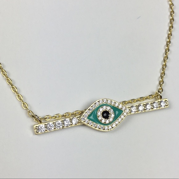 🆕 Sterling Silver Evil Eye Third Eye Bar N… - Picture 2 of 8